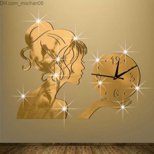 Horloges murales 2016 nouvelle horloge murale horloges horloge montre salon Quartz aiguille acrylique décoration de la maison 3d bricolage miroir autocollants livraison gratuite TY2001 Z230707