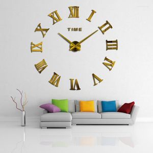 Horloges murales 2022 grande horloge personnalisée grand 3D bricolage acrylique miroir autocollant Quartz moderne décoration de la maison