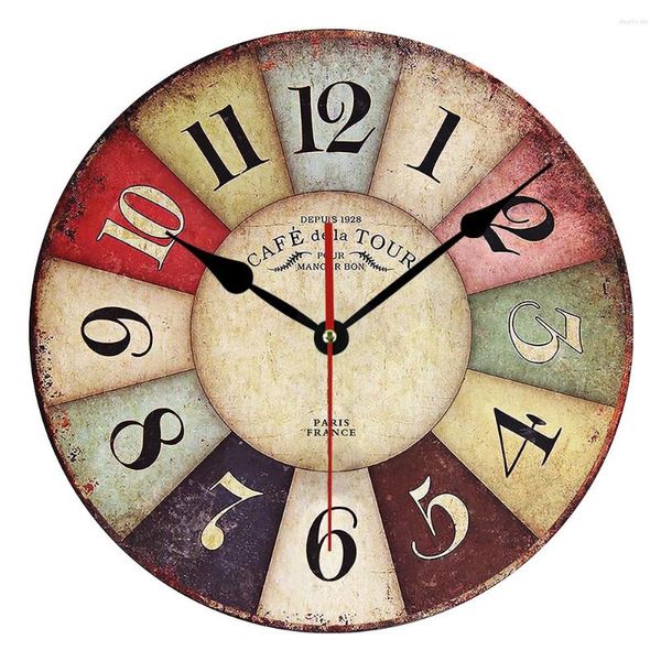 Relojes de pared 2022, reloj de madera MDF, diseño moderno, grande, nórdico, Vintage, rústico, Retro, decoración del hogar, arte, reloj grande, Horloge