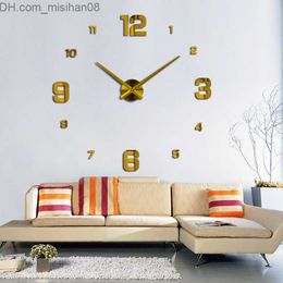 Wandklokken 2022 Modern Design Grote Wandklok 3D DIY Quartz Klok Mode Horloge Acryl Spiegel Sticker Woonkamer Woondecoratie Klok Z230712