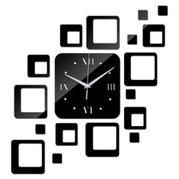 Horloges murales 2022 Vente horloge à la maison salon quartz acrylique de décoration moderne montre 3d autocollants diy miroir