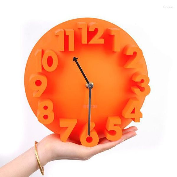 Horloges murales 2023 3D stéréo horloge silencieuse Design moderne Art décoratif dôme rond montre cloche décor à la maison