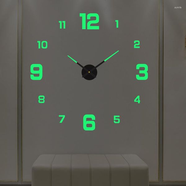 Relojes de pared 2023 Diy 3D Reloj grande con estilo pegatinas de espejo acrílico cuarzo silencioso para sala de estar decoración del hogar Reloj Pared