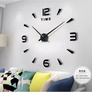 Horloges murales 2023 Grande horloge Quartz 3D DIY décoratif cuisine acrylique miroir autocollants surdimensionné décor à la maison