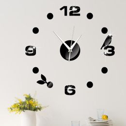 Wandklokken 2023 Quartz Fashion Watches Real Big Clock gehaaste spiegelsticker Diy Modern Design Decor Relogio Parede