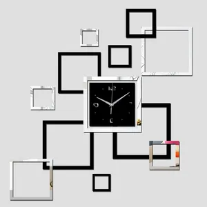 Horloges murales 2024 Clock Quartz Watch Diy 3D Autocollants modernes Sticker salon Reloj de Pared Home Decor Saat Horloge Murale