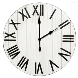 Horloges murales 21 "Horloge en bois de ferme rustique avec 12 symboles