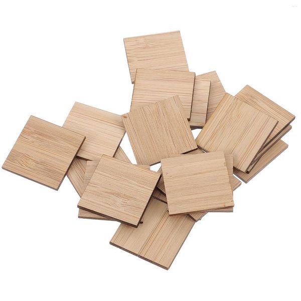 Horloges murales 25 Pcs Poppets Enfants Feuilles De Bois Inachevées Artisanat Découpes De Bois Tranches Artisanat Jouets Pièces Boîte Bambou Peint À La Main