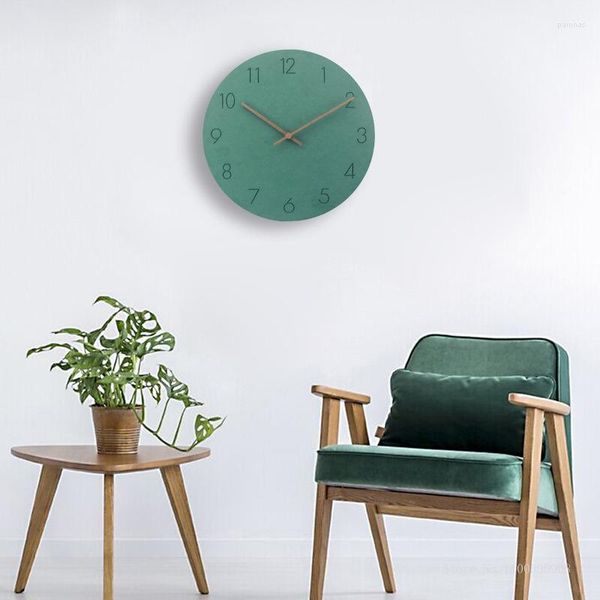 Wandklokken 29CM Moderne Mdf Houten Plank Decor Klok Minimalisme Ronde Kleur Quartz Stille Woonkamer Slaapkamer Studie Thuis