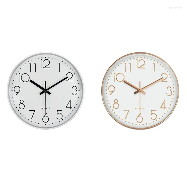 Horloges murales 2pcs horloge moderne 10 pouces silencieux non-tic-tac à quartz à piles pour salon bureau à domicile A B