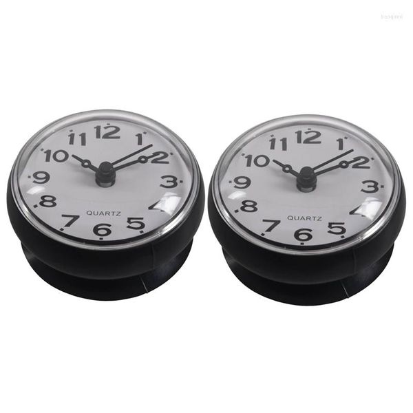 Horloges Murales 2X 7Cm Étanche Cuisine Salle De Bains Douche Horloge Ventouse Ventouse Noir