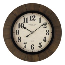 Wandklokken 30 "Indoor Bruin Ronde hout Arabische analoge klok Eenvoudig op te hangen Speciaal rustig ontwerp Goede kwaliteit Sterke duurzaamheid 2024