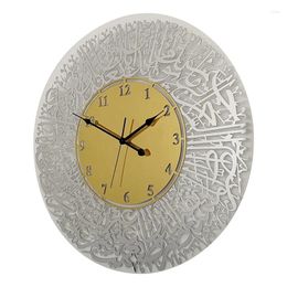 Relojes de pared 30 cm Decoración del hogar Mirror Arte Calligraphy salas de estar decoración acrílica musulmana de cuarzo islámico reloj fácil de usar B