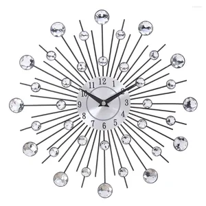 Horloges murales 33cm décoration ronde horloge quartz mouvement suspendu cercle décor batterie alimenté fond artistique pour salon