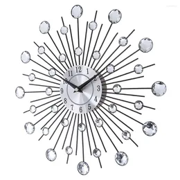 Horloges murales 33 cm Mouvement de quartz rond Horloge de décoration suspendue Batterie à base de jiristement artistique joellisé pour le salon