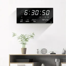 Wandklokken 36 15 2.8CM Lettertype LED Digitale Eeuwigdurende Kalender Elektronische Klok Woonkamer Temperatuur Met EU Plug