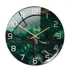Horloges murales 3D acrylique noir or marbre motif horloge adhésive aiguille en métal mécanisme silencieux moderne salon décoration de la maison