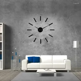 Wall Clocks 3D Big Acrylic Mirror Effect Clock Simple Design Art Decorative Quartz Quiet Sweep Modern Hands Watch