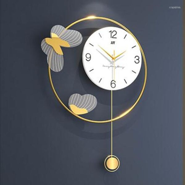 Relojes de pared 3D, reloj columpio nórdico grande, mariposa, decoración para sala de estar, diseño moderno, hogar, restaurante silencioso, colgante, Horologe