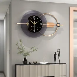 Horloges murales 3d horloge salon double couche moderne décoration art silencieuse nordique suspendu horologe watch décor