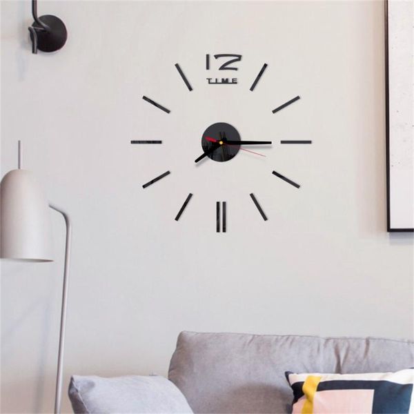 Relojes de pared Reloj 3D Mural Calcomanías Reloj de cuarzo Espejos acrílicos Pegatina DIY Mecánico Diseño moderno 19MAR4