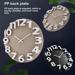 Horloges murales 3D Horloge Plastique Silencieux Numérique Métal Pointeurs Suspendus Décoration Portable Murs Montre Décor À La Maison Gris