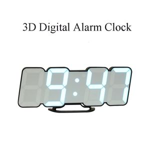 Relojes de pared 3D Reloj de alarma digital Temperatura de control remoto Temperatura de voz Dimmable 115 colores LED Table Electronic Watch 230816