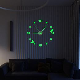 Horloges murales 3D bricolage horloge autocollants simple décoration lumineuse cadeau de pendaison de crémaillère pour bureau à domicile cuisine chambre salon Els