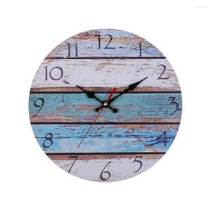 Horloges murales 3D DIY Quartz Vintage Rustique Horloge en bois Antique Shabby Rétro Montres Maison Cuisine Décoration Salon