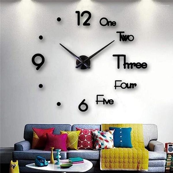 Corloges murales 3d grande horloge moderne Design DIY Quartz Matches de mode Arylic Mirror Stickers Salon Home Decor Reloj de Pared