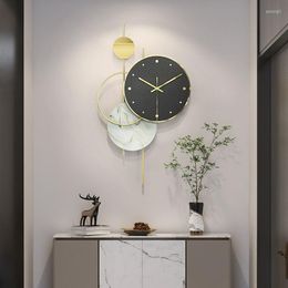 Wandklokken 3d grote horloge Minimalistische Luxe Noordse stille creatieve badkamer Decor Relojes Murale