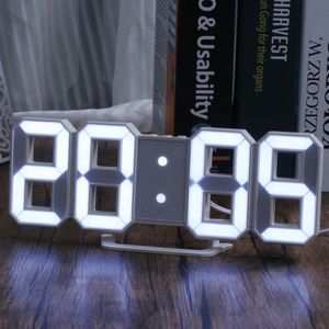 Horloges murales 3D LED Horloge numérique déco murale Glowing Night Mode Horloge de table électronique réglable Horloge murale décoration salon Horloge LED 230329