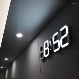 Horloges murales 3D LED Horloge numérique avec 3 niveaux Home Deco Table électronique réglable Alarme de chambre à coucher