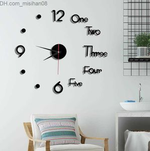 Horloges murales 3D Lumineux Horloge Murale Miroir Stickers Muraux Creative DIY Horloges Amovible Art Decal Home Decor Salon Quartz Aiguille Z230705