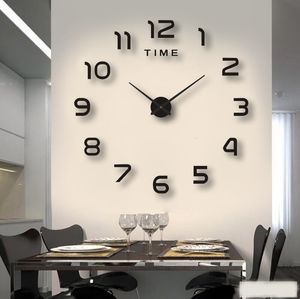 Horloges Murales 3D Miroir Nombre Horloge Murale Autocollants 40cm Design Moderne DIY Horloges Murales Numériques pour La Maison Art Salon Bureau Décoration Horloge 230329