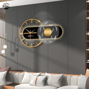 Horloges murales 3d miroir horloge murale avec lumière mode moderne géométrique horloge murale silencieuse en métal suspendu montre horloges numériques salon décor 220909