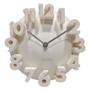 Horloges murales 3D Nombres blancs blancs muraux décoratifs modernes 3D Corloges murales stéréo modernes Horloge cadeau de dessin animé de haute qualité pour la décoration de Noël de Noël 230814