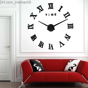Horloges murales 3D réel grande horloge murale se précipita miroir autocollant mural bricolage salon décor à la maison montres de mode arrivée Quartz grandes horloges murales 6 Y200109 Z230706
