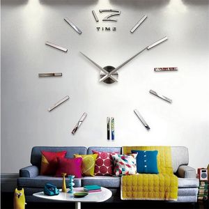 Horloges murales 3d vraie grande horloge murale se précipita miroir autocollant bricolage salon décor à la maison montres de mode arrivée horloges à quartz 220909