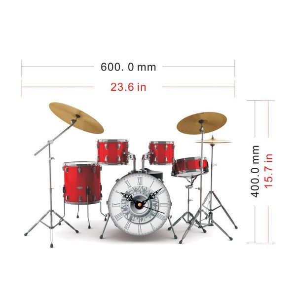 Relojes de pared 3D Rock Roll Instruments Sticker Clock Fancy DIY Acrílico Roman Number Autoadhesivo Decorativo StickerVintage Watch