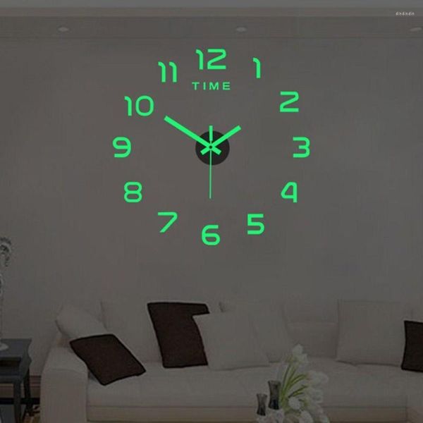 Horloges murales 3D Horloge numérique romaine Lumineuse DIY ACRIGURS MIROIR ACRYIQUE MODERNE MODER