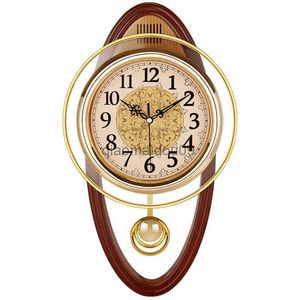 Wall Clocks Reloj oscilante 3d, relojes De péndulo grandes, Reloj De Pared De lujo Vintage Shabby Chic silencioso, mecanismo De Reloj, Reloj De Pared dorado HKD230830