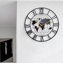 Wandklokken 3d The Clock Globe of Earth Decorative Decor Modern Porch Art Round Gift