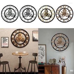 Horloges murales 40/50cm Vintage horloge silencieuse arabe chiffre romain pendule pour salon chambre cuisine bureau maison goutte
