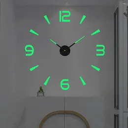 Relojes de pared 40 cm Reloj Etiqueta Reloj DIY Espejo sin marco Pegatinas Cuarzo Duvar Saat Klock Moderno Mudo Reloj De Pared