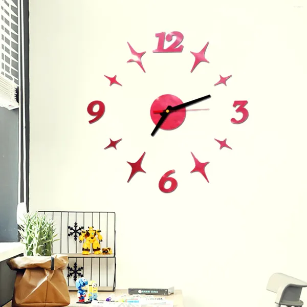 Horloges murales 40cm Horloge lumineuse Creative DIY Alphabet Digital Décoration de la maison Salon Acrylique 3D Autocollants silencieux