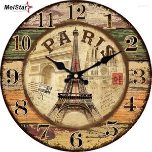Relojes de pared 5 patrones Reloj de torre decorativo vintage Relojes duraderos silenciosos Decoración del hogar Grande Elegante