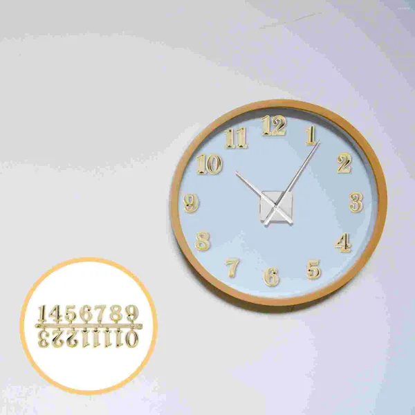 Horloges murales 5 ensembles horloge plaque d'immatriculation bricolage chiffres numériques arabes carte de décoration