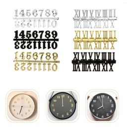 Horloges murales 6 pièces horloge accessoires bricolage numéro lettre autocollants moteur pièces de rechange en plastique romain réparation numérique