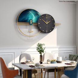 Wandklokken 65 cm lichte luxe woonkamer klok huisdecoratie metaal horloge stomme batterij aangedreven ijzer kunst muurschildering decor horloge
